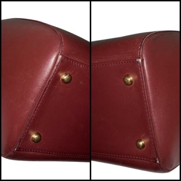 Cartier Vintage Leather Handbag Must De Cartier Bordeaux Burgundy Color - Picture 7 of 15